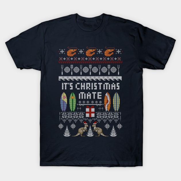 Aussie Christmas Ugly Knit T-Shirt by Milmino